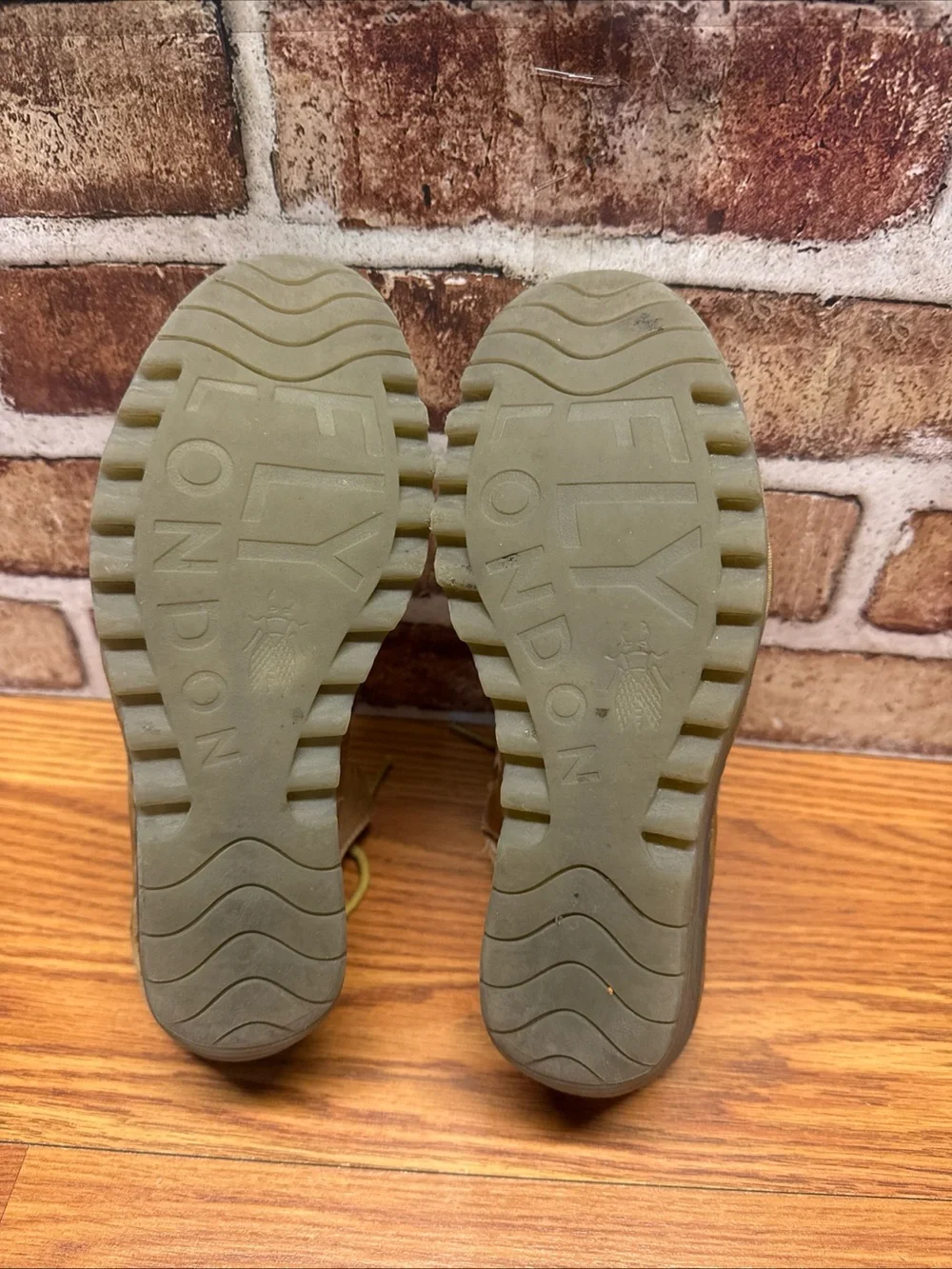 Fly London Yexa Tan Metallic Lace Up Wedge Sandals Size 39 (US 8)
